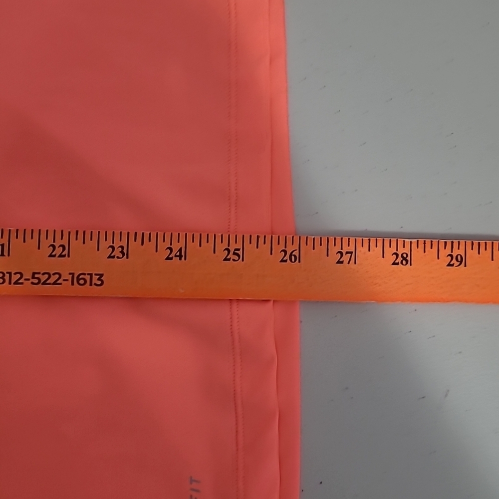 Nike Coral Orange V-Neck Short Sleeve Athletic Tee - Picture 6 of 6